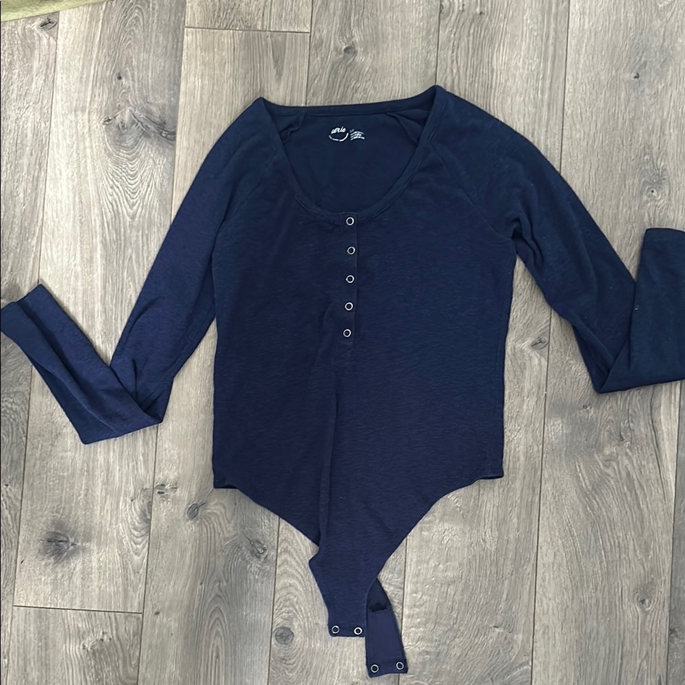 Hollister Blue Fitted Asymmetrical Bodysuit
